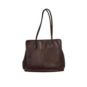 Vintage COACH Large Brown Leather Tote Briefcase Bag